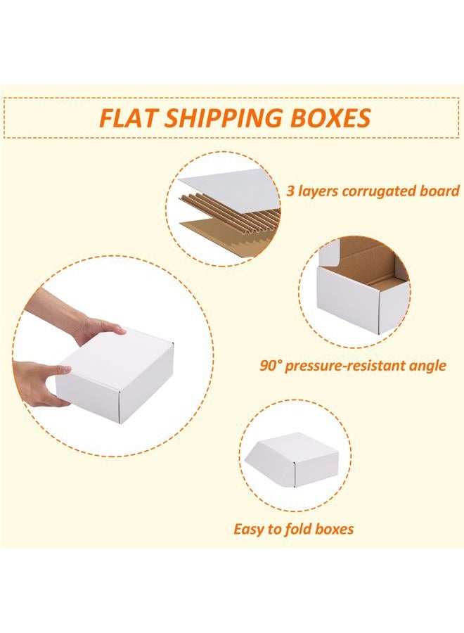 HORLIMER 8x6x3 inches Shipping Boxes Set of 25, White Corrugated Cardboard Box Literature Mailer, 25 Stickers Included - Image 3