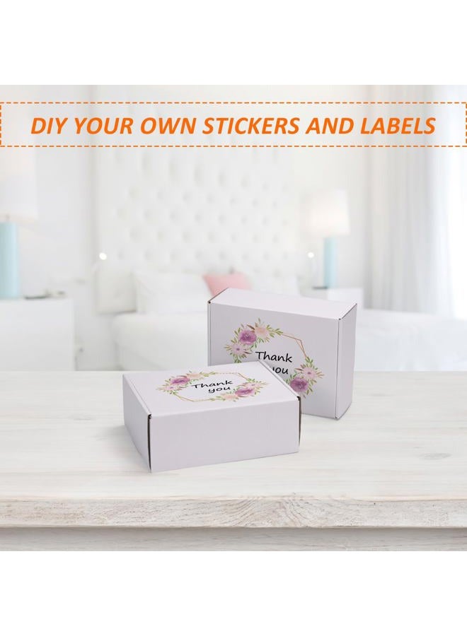 HORLIMER 8x6x3 inches Shipping Boxes Set of 25, White Corrugated Cardboard Box Literature Mailer, 25 Stickers Included - Image 4