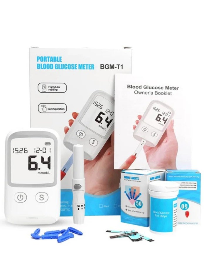 Generic Blood Glucose Monitoring System, Clinically Accurate Blood Sugar Test Kit with 50 Glucometer Strips and 50 Lancets, Home Use Glucometer for Diabetes Testing  - Image 1