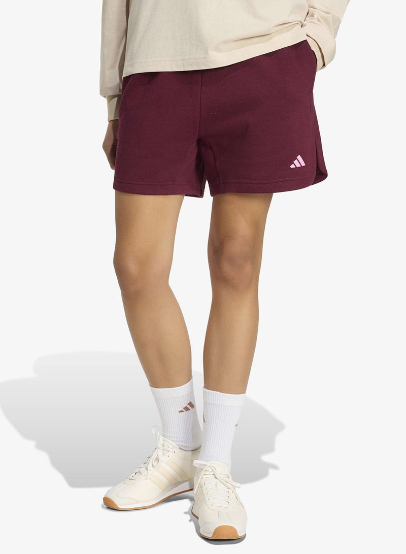 Adidas 3-Stripes Studio Fleece Loose Shorts - Image 1