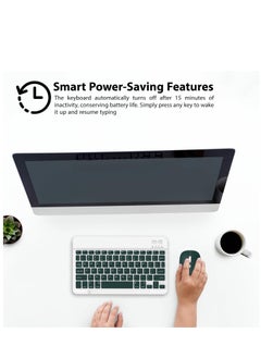 ELTRAZONE Set of Rechargeable Bluetooth Keyboard and Mouse - Portable Wireless Mouse/Keyboard Set - Android/iOS/Windows - Smart Phone/Tablet/PC - iPhone iPad Pro Air Mini, iPad OS/iOS (PINK)  - Image 2