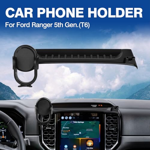 Autorder Car Phone Holder for 2024 2025 2026 Ford Ranger Accessories Phone Mount Cell Phone Car Mount Automobile Phone Stabilizer 360 Degree Rotation - Image 3
