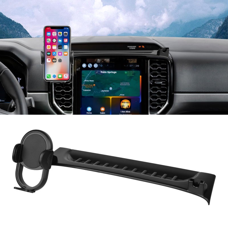 Autorder Car Phone Holder for 2024 2025 2026 Ford Ranger Accessories Phone Mount Cell Phone Car Mount Automobile Phone Stabilizer 360 Degree Rotation - Image 2