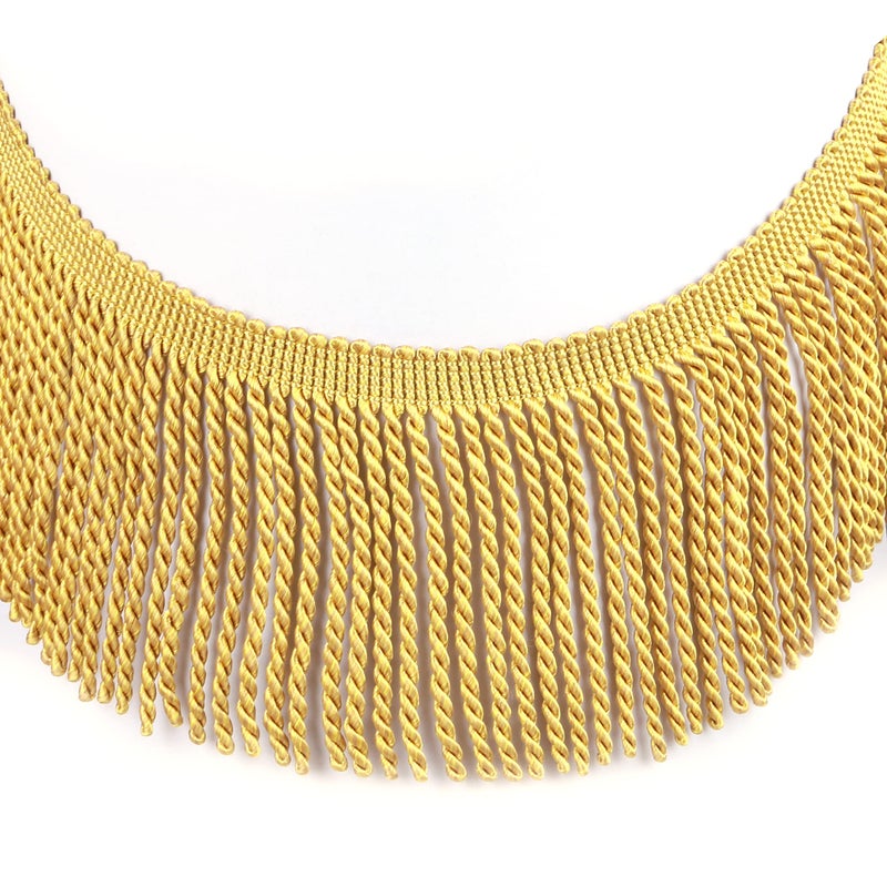 fenghuangwu Fenghuangwu 5 Yard Curtain Fringes Bullion Fringe Trim Rayon Fabric Tassel 4inch Wide and Embellishments Curtain Weights Cloth Sofa Fringes for Sewing DIY DecorationGold