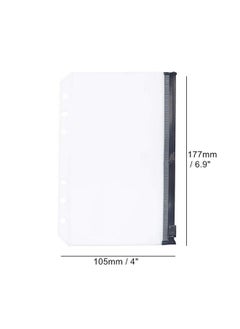 MEI YI TIAN 12Pcs A6 Black Zipper Pouch Loose Leaf 6 Hole Pvc Zip Folder For 6Ring Binder Journal Budget Filing Pockets Waterproof Envelope (A6 (105Mmx177Mm) 6 Holes 12Pcs Black Zipper)  - Image 3