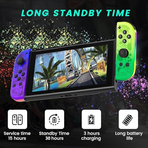 Tobo RGB LED Joy Con Controller for Nitendo Switch Compatible with Switch, Wireless Left and Right Joy Con for Switch Nintendo Support Dual Vibration/Wake-up/Screenshot. (Multi colour) TD-1333GA - Image 4