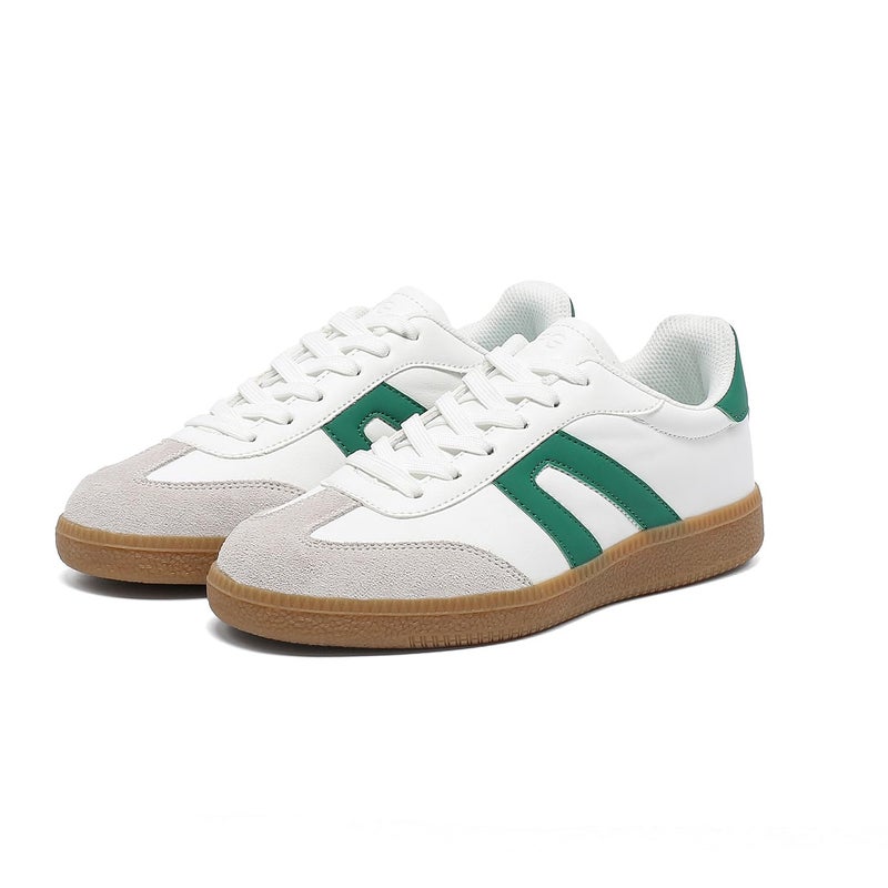 OFG Women's Retro Gum Sole Fashion Sneakers-Lace Detail Casual Retro Walking Shoes-Gum Sole Casual Tennis-Anti Slip Trainersï¼ˆGreen/White,8.5ï¼‰ - Image 5