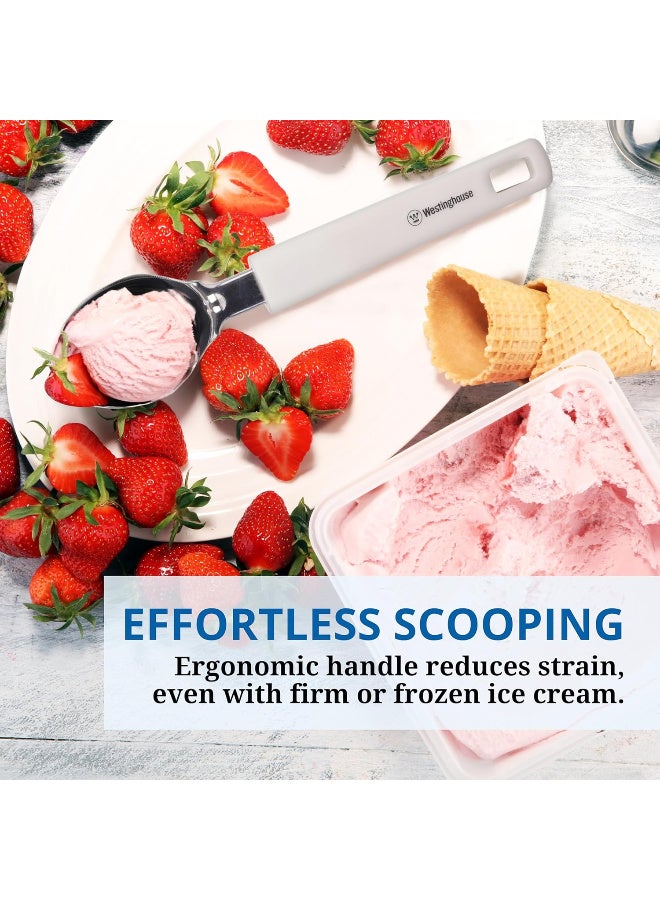 Westinghouse USA Premium Stainless Steel Ice Cream Scoop | Ergonomic Handle | Rust-Resistant | Perfect for Ice Cream, Sorbet & Frozen Desserts | Dishwasher Safe - Image 5