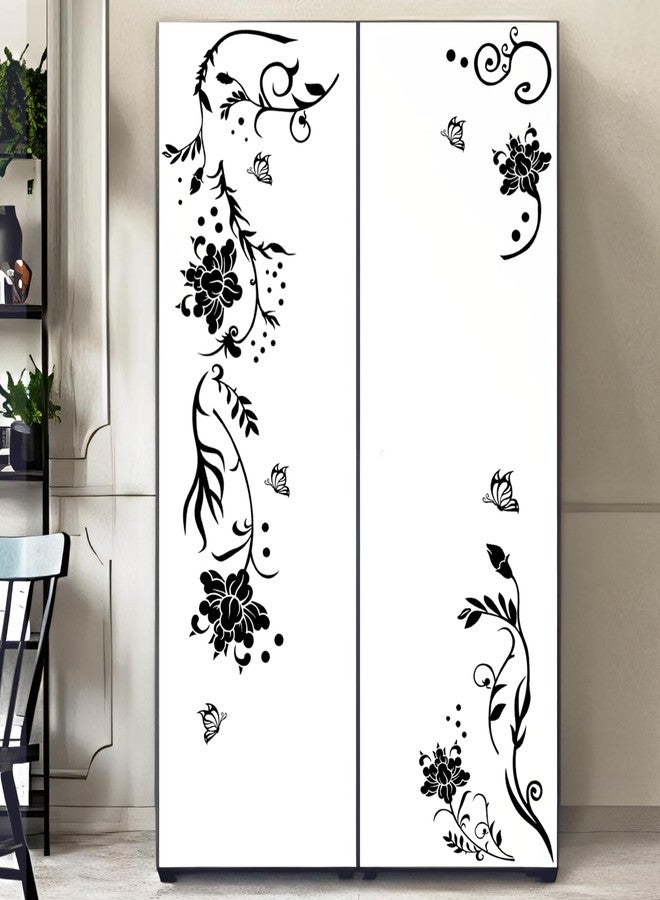 Supzone Flowers & Butterflies Wall Decals - DIY Black & Floral Wall Stickers for Bedrooms & Living Rooms - Image 4