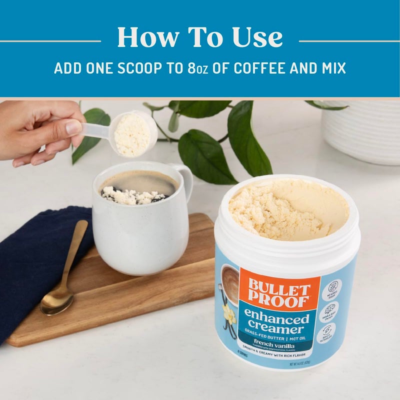 Bulletproof French Vanilla Creamer, 14.8 Ounces, Keto Coffee Creamer with MCT Oil and Grass-Fed Butter - Image 5