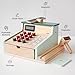 PairPear Wooden Toy Cash RegisterKids Pretend Play Money Counting Toys with Scanner and Credit CardToddler Cashier Toy Grocery Play Food Accessory for PreSchool Gift Boys Girls 3 - Image 4