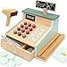 PairPear Wooden Toy Cash RegisterKids Pretend Play Money Counting Toys with Scanner and Credit CardToddler Cashier Toy Grocery Play Food Accessory for PreSchool Gift Boys Girls 3 - Image 2
