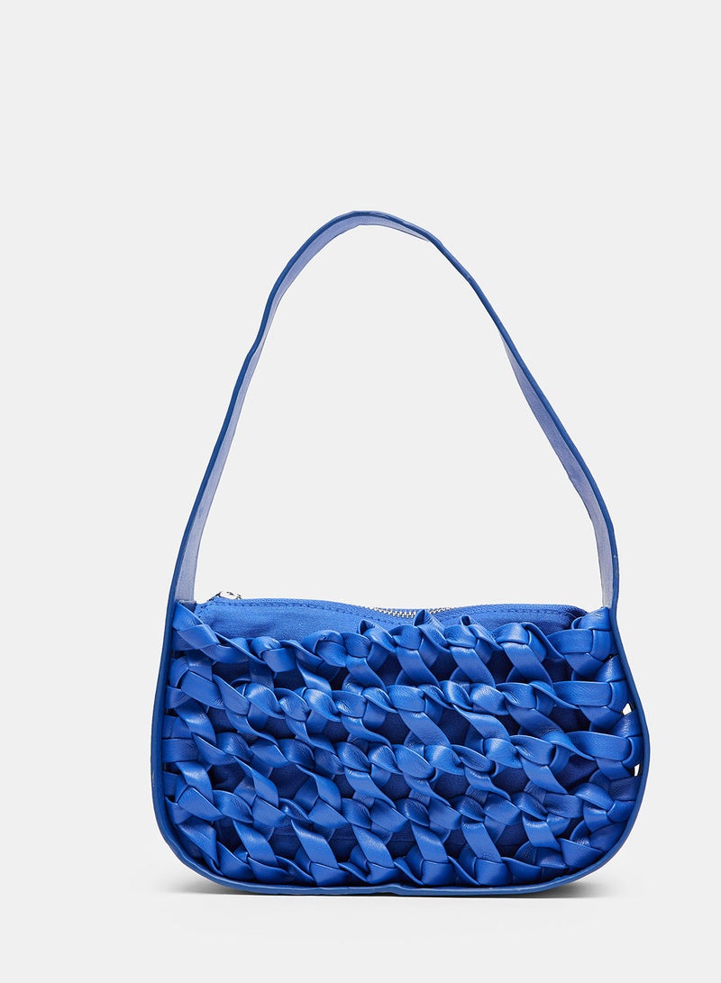 MANGO Braided Baguette Bag - Image 1