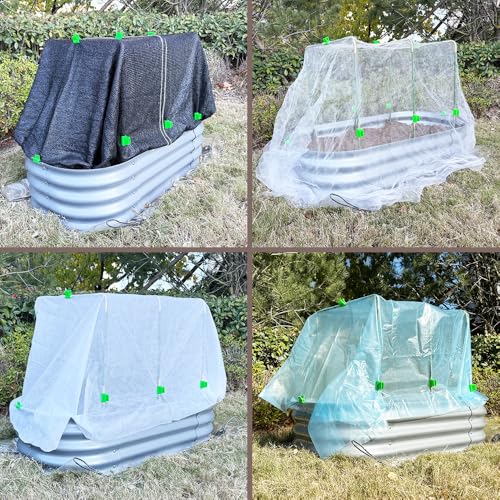 PirateAnt Metal Greenhouse Hoops Set for Raised Beds，21.2'' x 31.1'' Green Garden Hoops with Metal connectors,ABS Clip（Stainless Steel Spring） for Row Cover, DIY Grow Tunnel，5 Sets. - Image 3