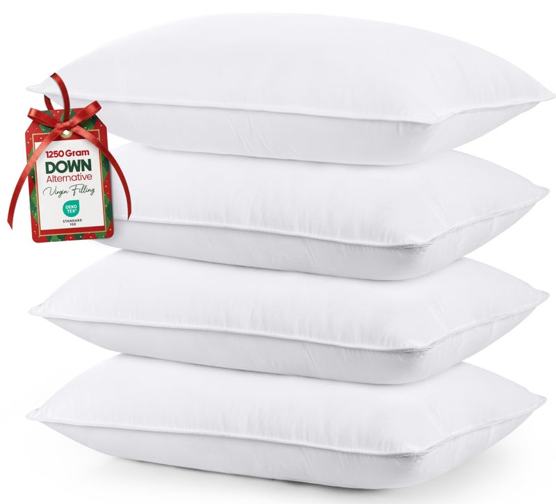 Utopia Bedding Bed Pillows for Sleeping White King Size Set of 4 Hotel Pillow Cooling Pillows for Side Back or Stomach Sleepers