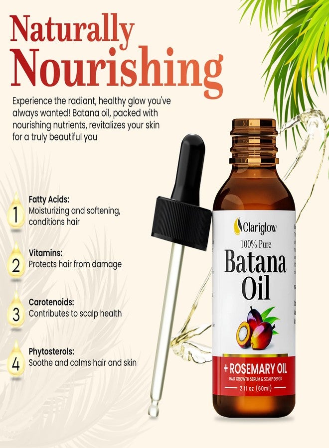 Clariglow 100% Pure Batana Oil for Hair Growth with Rosemary Serum | Batana Natural Hair Growth Oil Serum (2 fl oz) Aceite de Batana - Image 3