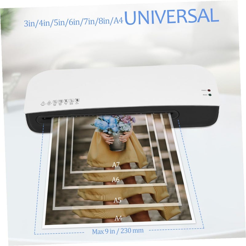 Thermal Laminator Machine Photo Laminator Fast Warm-up Compact Desktop Laminating Machine with US Plug for Home Office Use with Laminating - Image 3