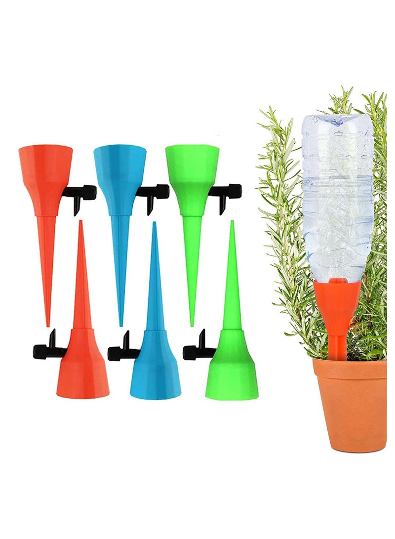 SOLARAE Plant Watering Devices Self Spikes Automatic Waterer Water Control System with Slow Release Valve Switch Drip Irrigation for Home and Vacation 6 Pcs - Image 1
