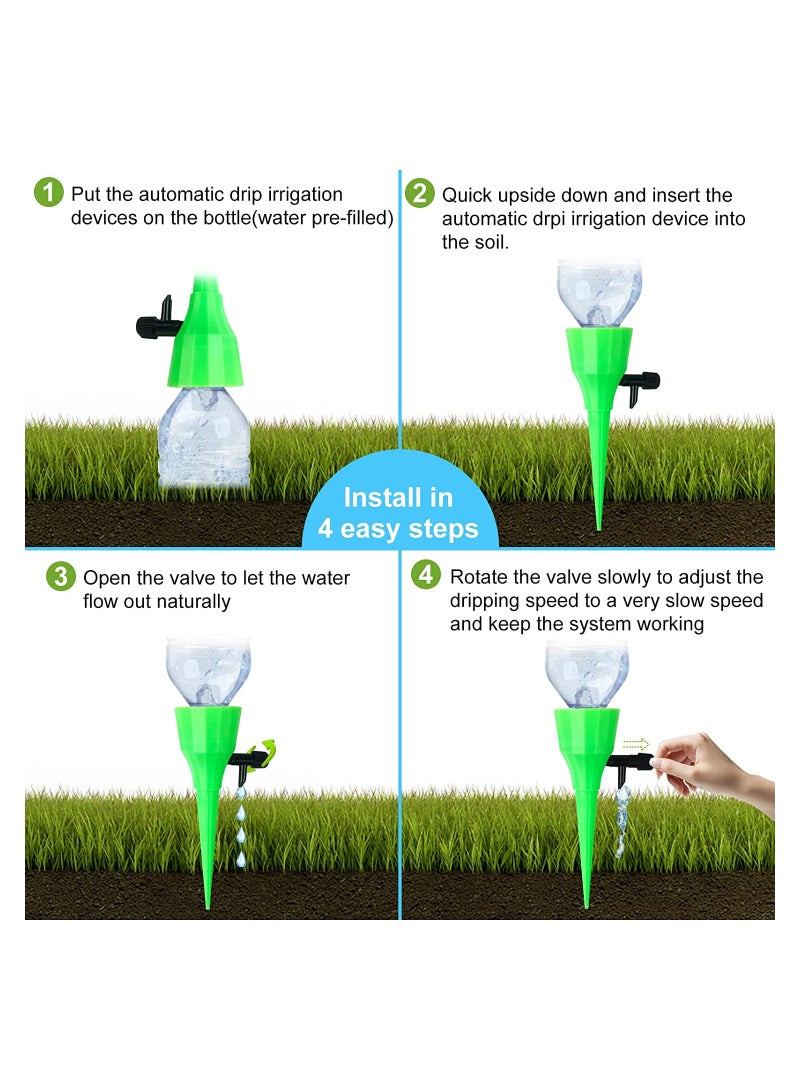 SOLARAE Plant Watering Devices Self Spikes Automatic Waterer Water Control System with Slow Release Valve Switch Drip Irrigation for Home and Vacation 6 Pcs - Image 3