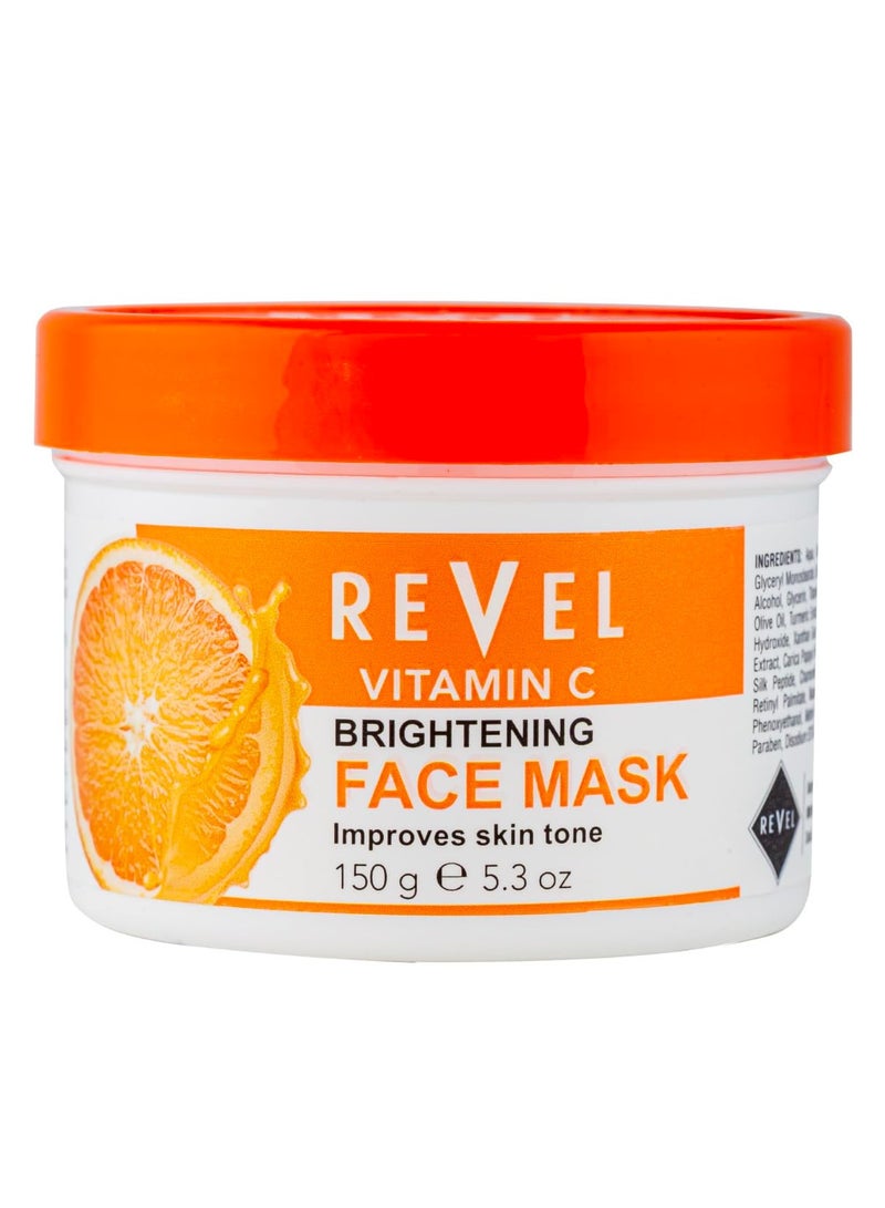 Revel Skin Care Vitamin C Facial Face Mask For Unisex 150ml, Orange, Improves Skin Tone, Deep Cleansing, Brightens Skin, Skin Care, Beauty, Bath and Body, For All Skin Type, Face Sheet - Image 1