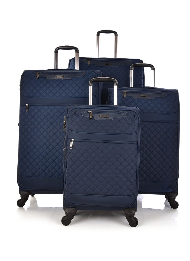 MAGELLAN Magellan Luggage 4 Piece Set Trolley Travel Bag Size 20/24/28/32 Inch Blue  - Image 1