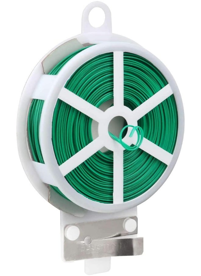Royal Apex Multipurpose Garden Twine Wire Plant Ties Heavy-Duty Plastic-Coated Twist Cord For Tree Climbing Holding Gardening Metal Twisted String Reel With Cutter 20M  - Image 1