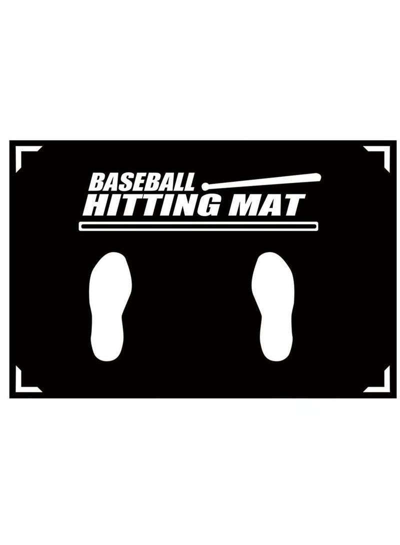 Excefore Baseball Hitting Mat,Baseball Batter Training Mat,Softball T-Ball Mat with Toes Facing Place Aid Hitting Batting Practice Equipment for Swing Pitching Training-35.43X23.62Inch - Image 1