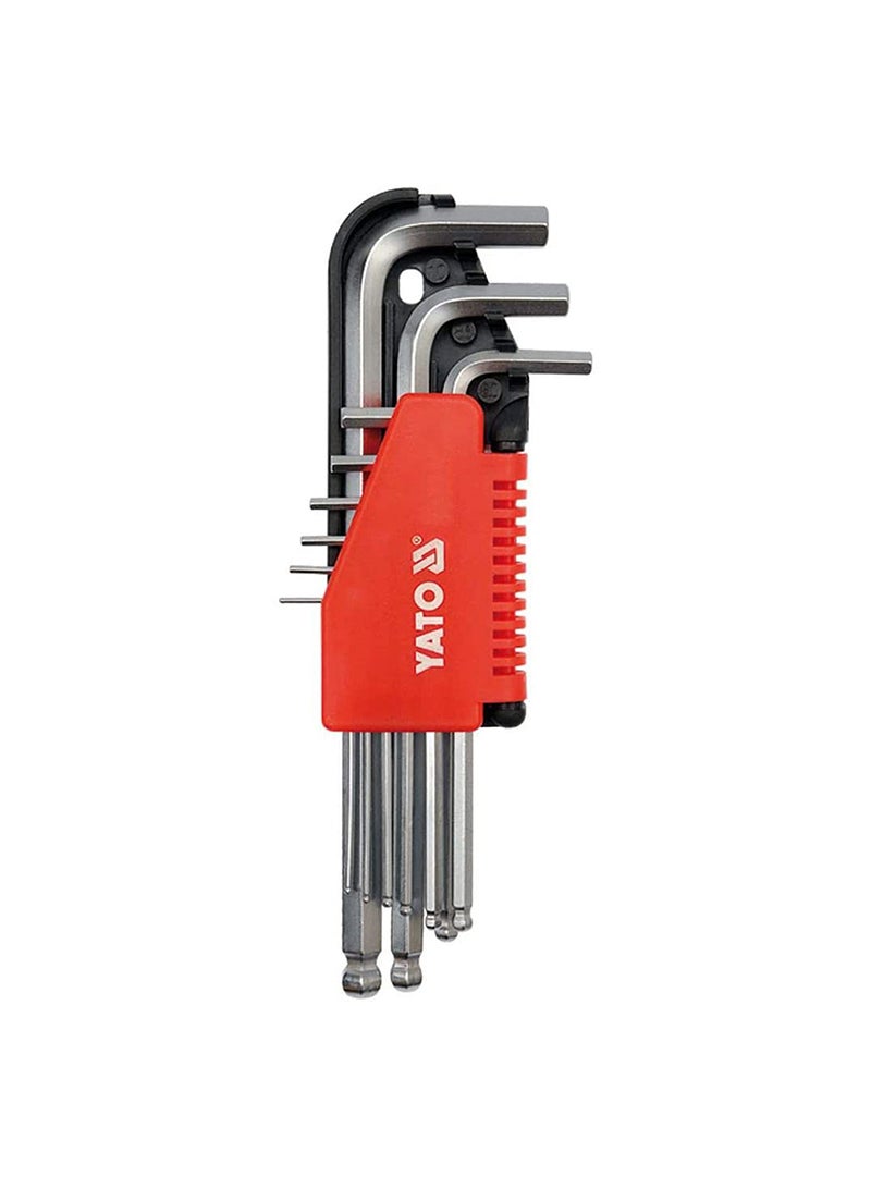 YATO Hex Key With Ball 9Pcs 2-10Mm Cr-V YT-0507