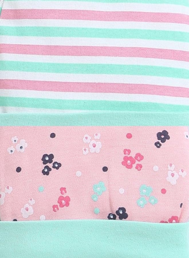 BUMZEE Mint Green & Peach Baby Girls Round Cap Pack of 2 Age - 0-3 Months (Peb9318B-mgn.PCH) - Image 5