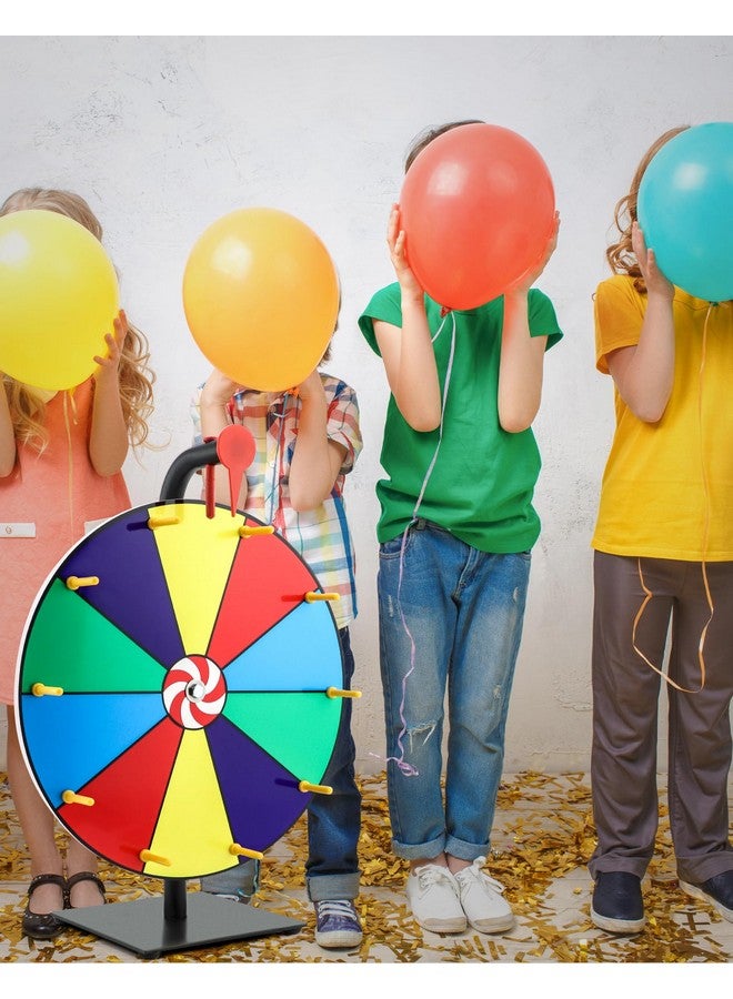 QWORK 12" Spinning Prize Wheel, 10 Slot Tabletop Color Spinning Wheel, Fun And Fair Game For Carnivals, Trade Shows, And Parties - Image 5