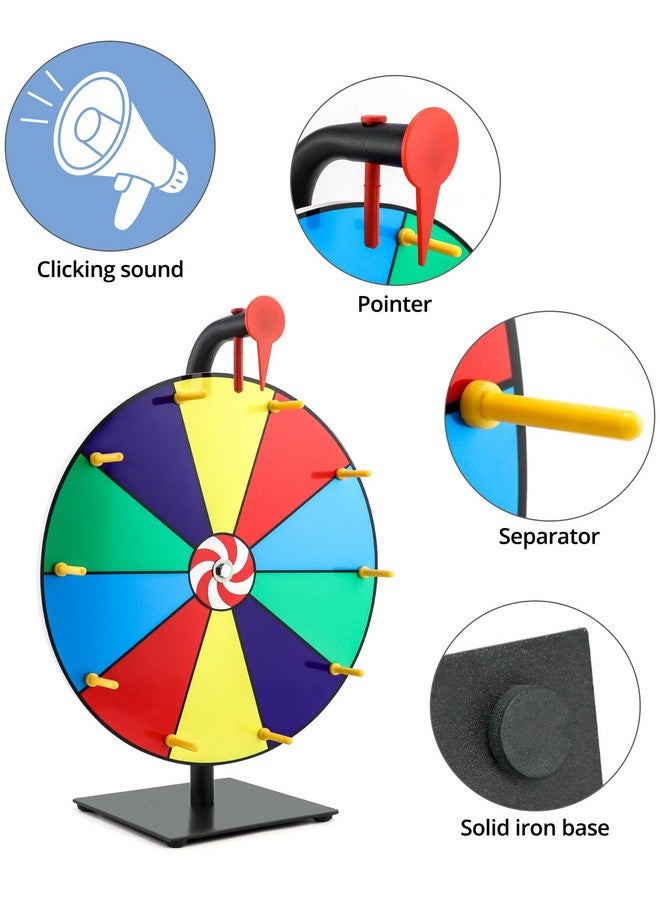 QWORK 12" Spinning Prize Wheel, 10 Slot Tabletop Color Spinning Wheel, Fun And Fair Game For Carnivals, Trade Shows, And Parties - Image 3