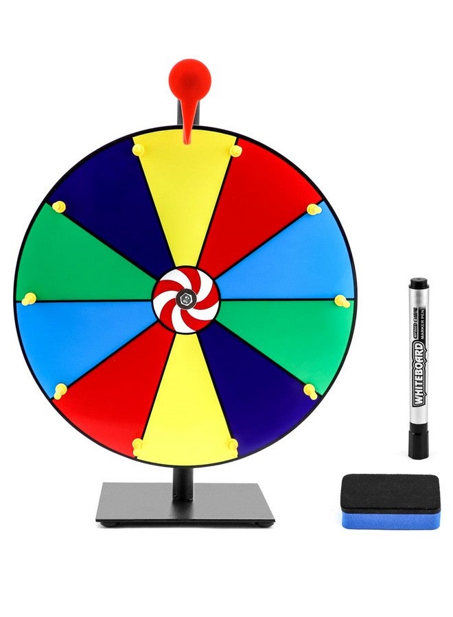 QWORK 12" Spinning Prize Wheel, 10 Slot Tabletop Color Spinning Wheel, Fun And Fair Game For Carnivals, Trade Shows, And Parties - Image 1