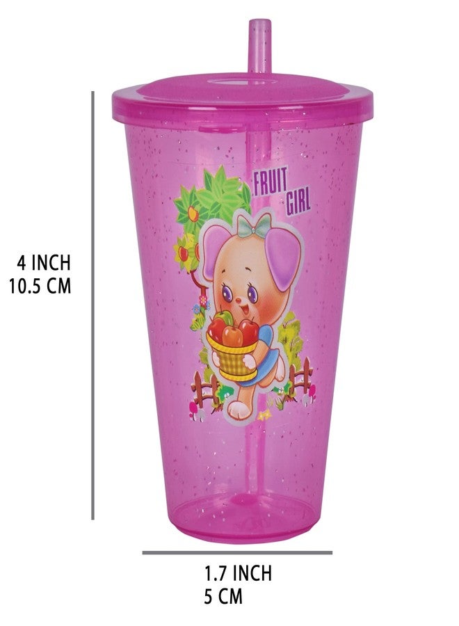 faas 6 Pcs BPA Free Fun Cartoon Printed Bright Color Straw Cup Sipper Glass with Lid for Toddler, Kids, Boys/Girls (Multicolor) - Image 5