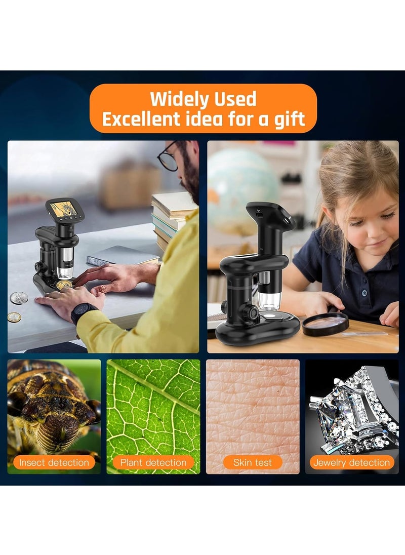 Generic - Kids Microscope Including 32GB SD Card and 12 Dspecimens Handheld Digital Microscope with 2 IPS Screen Take Pictures Videos Download to PC Mac 1000X Pocket Microscope - Image 1