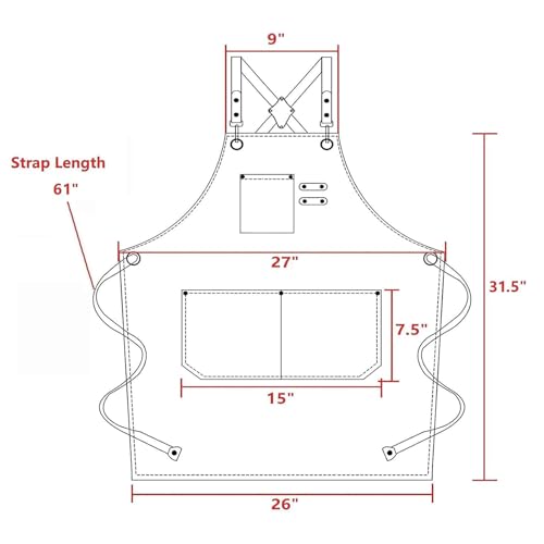 AFUN Chef Aprons for Men Women with Large Pockets, Cotton Canvas Cross Back Heavy Duty Adjustable Work Apron, Size M to XXL (Pink) - Image 2
