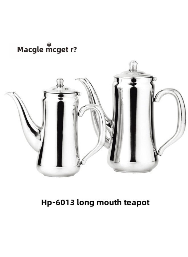 McGoge 304 Thickened Stainless Steel Kettle With Lid Cold Kettle Short Mouth Cold Kettle Bar Kettle-Color:Silver-Capacity:Long Mouth 0.35L - Image 3