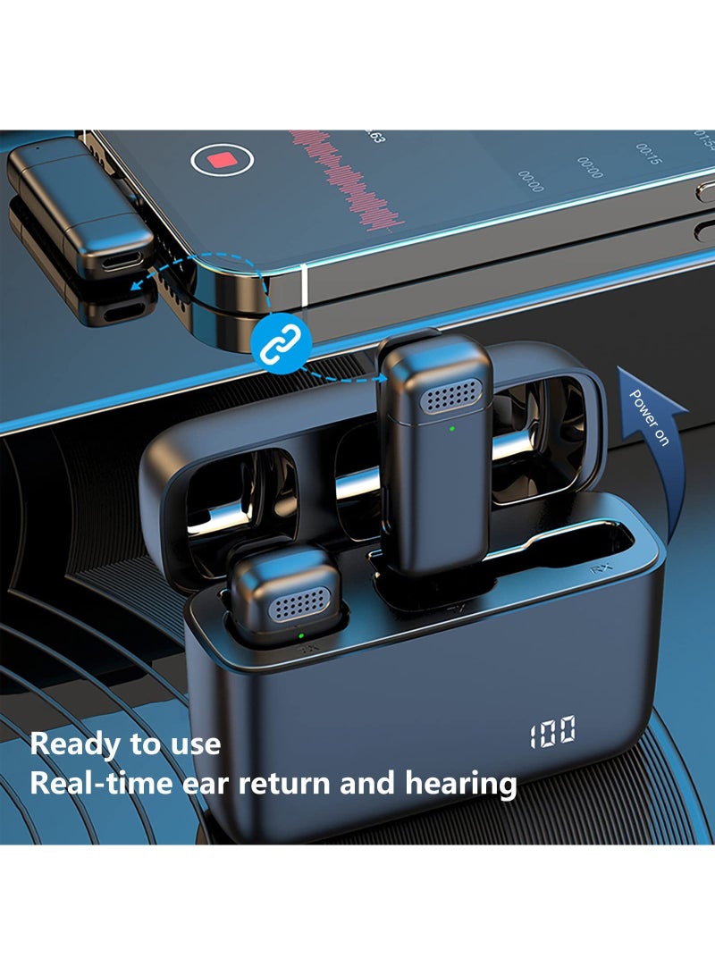 Professional Lavalier Microphone Comes With Charging Box 2.4GHz Transmission Automatic Noise Reduction For IPhone IPad Very Suitable For Recording YouTube/Interview/Video/Podcast/Audio Recording - Image 3