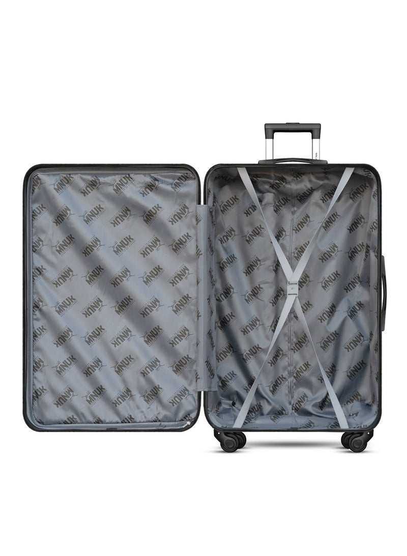MNUK Pilgrimage Checked Luggage | Hardside Soft Handle Trolley with TSA Lock | 360° 4 Wheeler| Medium-24 Inch, Silver - Image 3