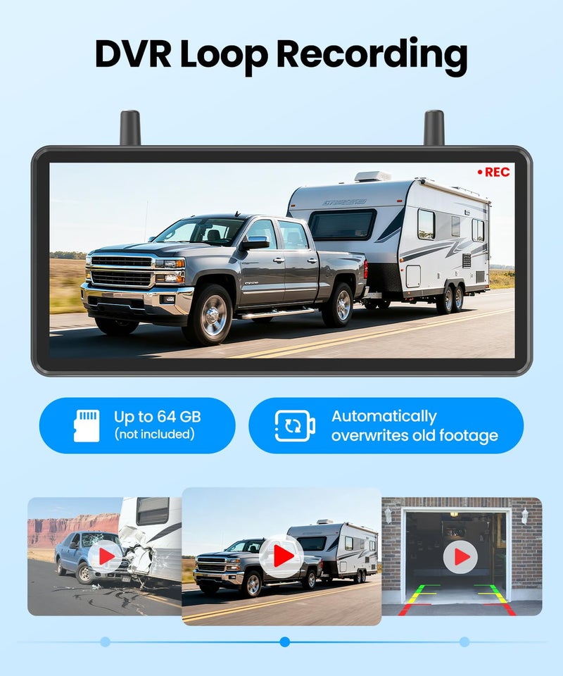 AUTO-VOX Solar Wireless Backup Camera: 7.2" HD Split-Screen DVR Recording, Dual Antenna Signal Upgrade, 3-Minute Easy Install, 1080P Color Night Vision Back Up Camera for Car, Truck, Camper, Trailer - Image 4