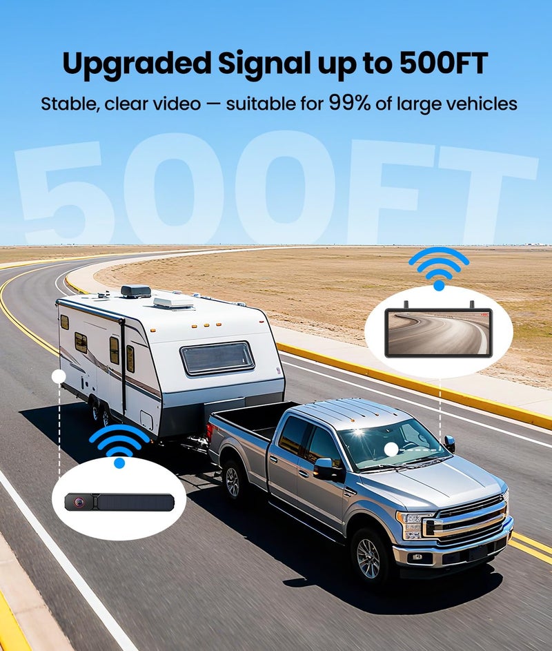 AUTO-VOX Solar Wireless Backup Camera: 7.2" HD Split-Screen DVR Recording, Dual Antenna Signal Upgrade, 3-Minute Easy Install, 1080P Color Night Vision Back Up Camera for Car, Truck, Camper, Trailer - Image 5