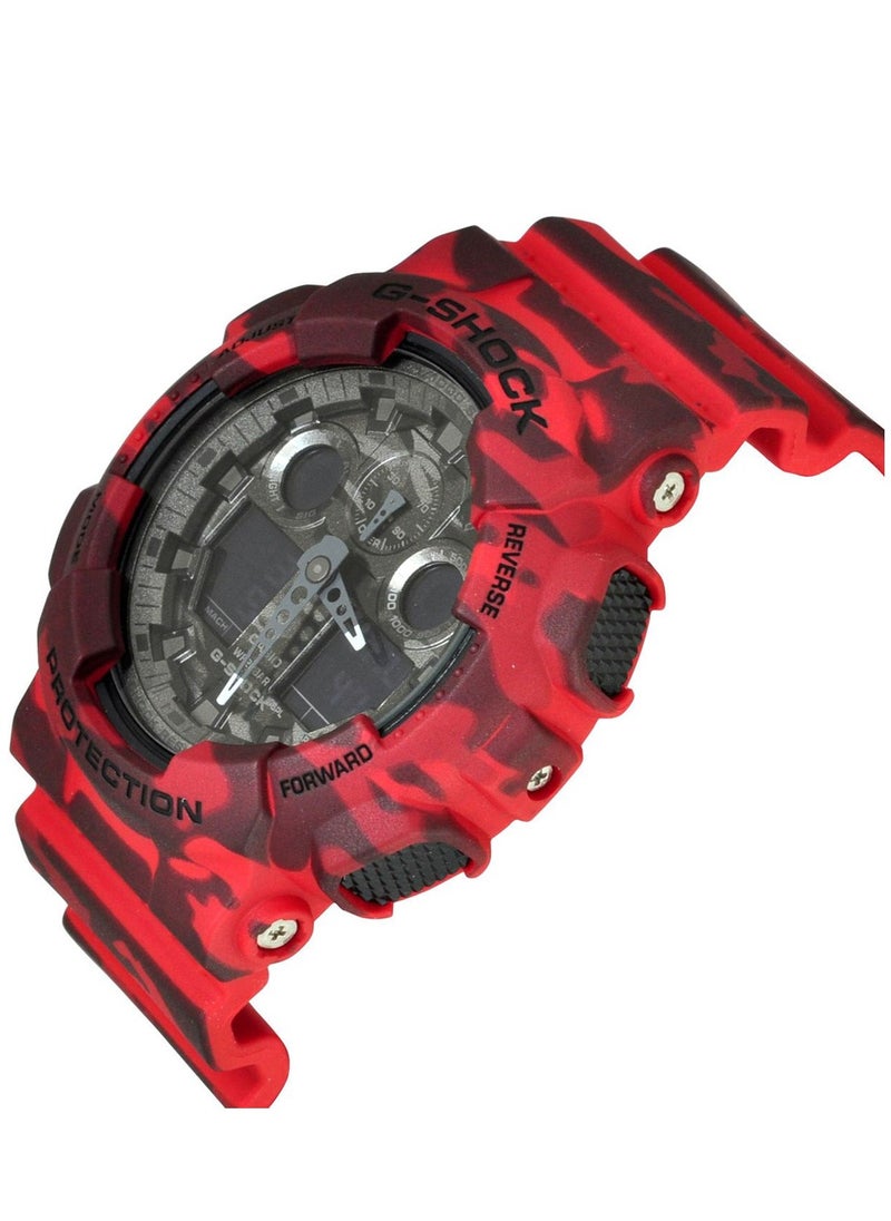 G-Shock Camouflage Series GA-100CM-4A Pointer Dual Display Digital Watch for Men