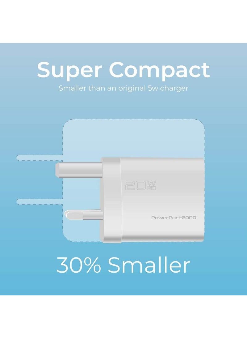 Generic - 20W USB-C Charger with Power Delivery, Ultra-Compact Fast Charge Type-C Wall Adapter with USB-C Power Delivery for iPhone 12/12 Mini/12 Pro/12 Pro Max, iPad Pro - Image 1
