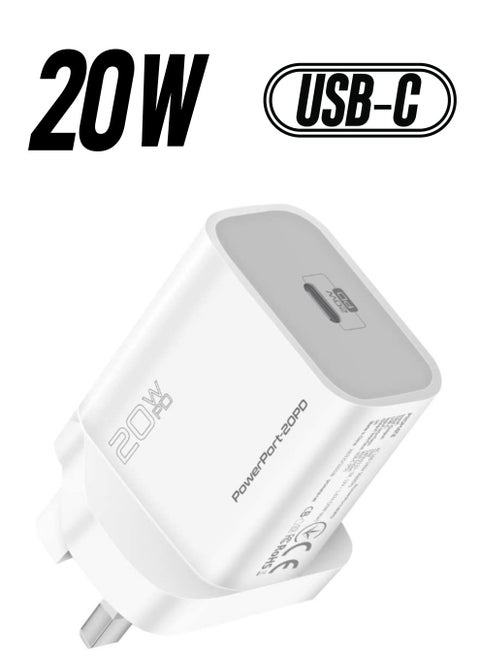 20W USB-C Charger with Power Delivery, Ultra-Compact Fast Charge Type-C Wall Adapter with USB-C Power Delivery for iPhone 12/12 Mini/12 Pro/12 Pro Max, iPad Pro