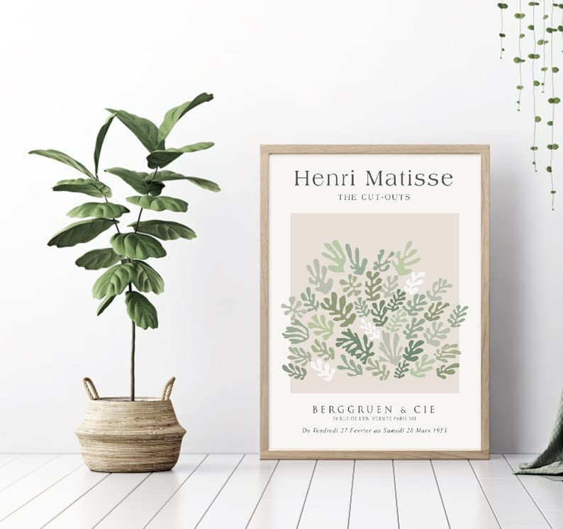 HesenDot Unframed Sage Matisse Wall Art Set of 3 Abstract Matisse Wall Decor Quality Canvas Prints for 12x16IN Art Posters Decoration for Bathroom Living Room - Image 4