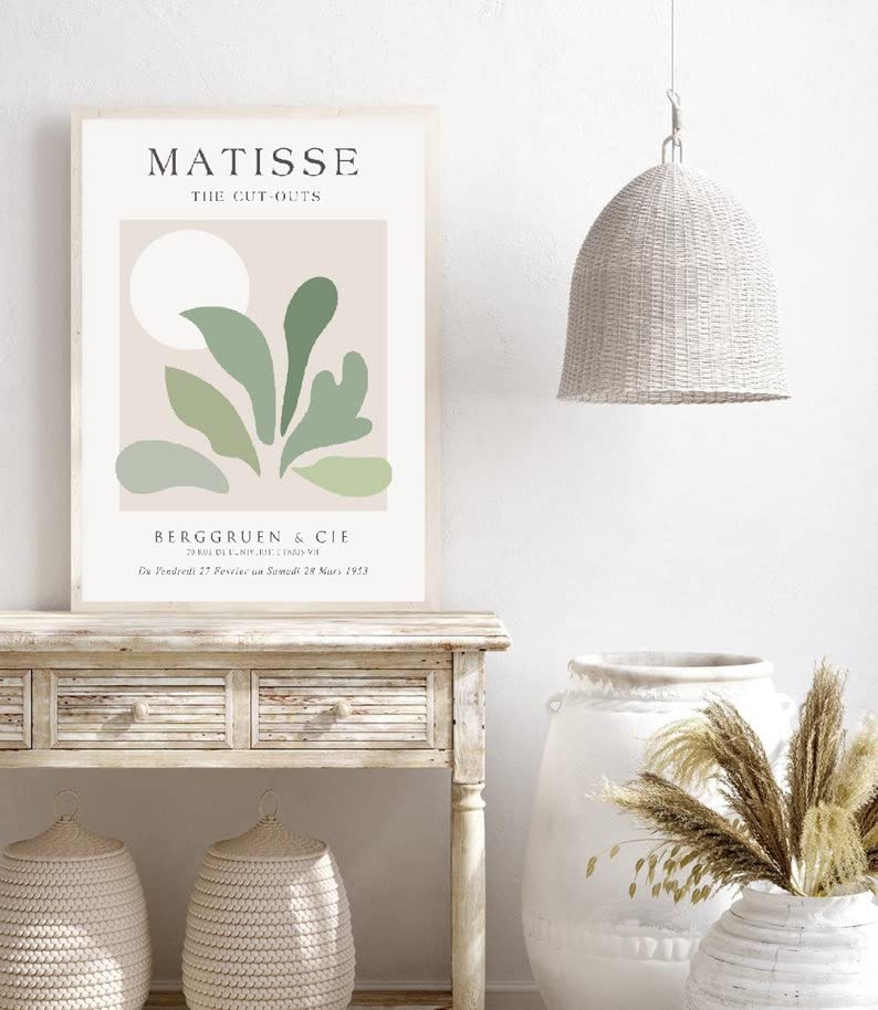 HesenDot Unframed Sage Matisse Wall Art Set of 3 Abstract Matisse Wall Decor Quality Canvas Prints for 12x16IN Art Posters Decoration for Bathroom Living Room - Image 5