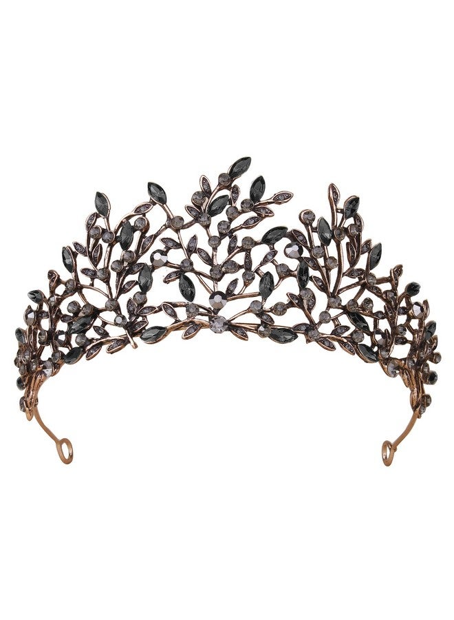 Renaissance Costume Women Crown, Vofler Black Fairy Mother Nature Woodland Elf Witch Gothic Tiara Headband Headpiece for Princess Queen Girl Birthday Pageant Wedding Prom Halloween Party Homecoming