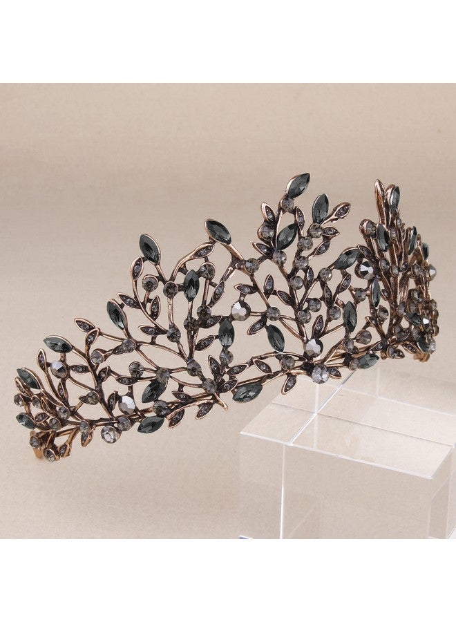 Renaissance Costume Women Crown, Vofler Black Fairy Mother Nature Woodland Elf Witch Gothic Tiara Headband Headpiece for Princess Queen Girl Birthday Pageant Wedding Prom Halloween Party Homecoming