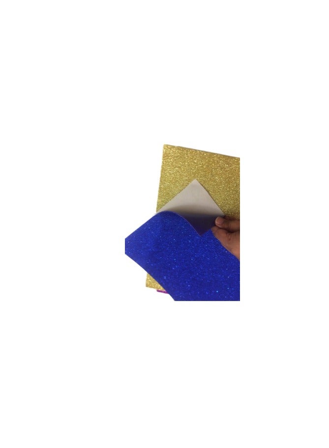 Sadaf 10-Piece A4 Size Glitter Sponge Sheet With Sticker Assorted Colours - Image 4