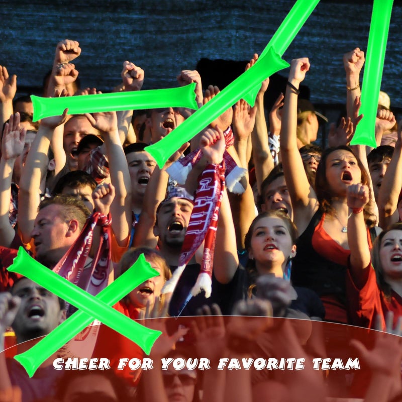 Civaner 48 Pcs Christmas Thunder Stick Team Spirit Boom Stick Cheering Stick Plastic Cheerleading Spirit Stick Clapper Inflatable Noise Maker Sports Supply(Green) - Image 5