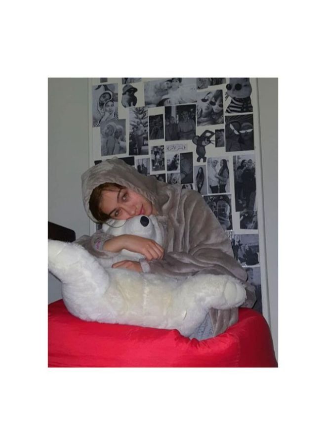Mintra High Quality -  Soft Blanket Cape / Hoodie  - (One Size Fits All )  Mocha - Image 3